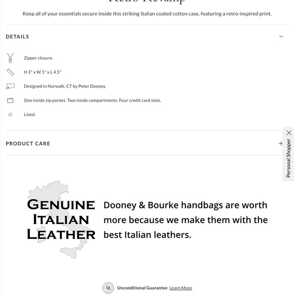 Dooney & Bourke Art Deco Large Zip around credit card case. NWT in Black - Picture 12 of 13